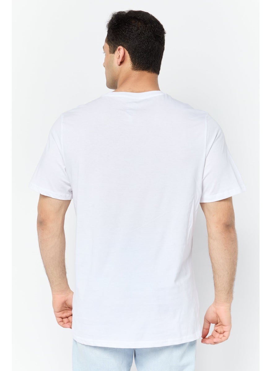 MESSI - Men Crew Neck Short Sleeves Brand Logo T-shirt, Bright White - Image 1