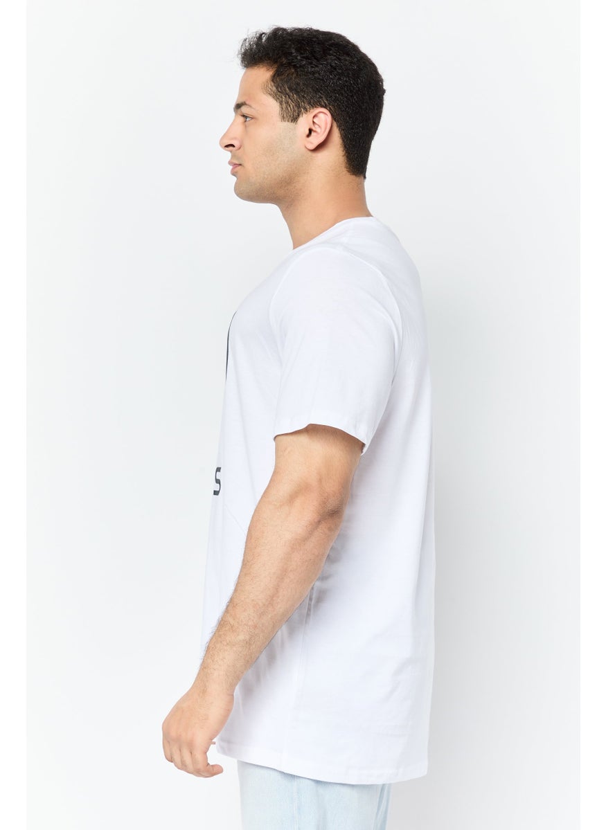 MESSI - Men Crew Neck Short Sleeves Brand Logo T-shirt, Bright White - Image 1