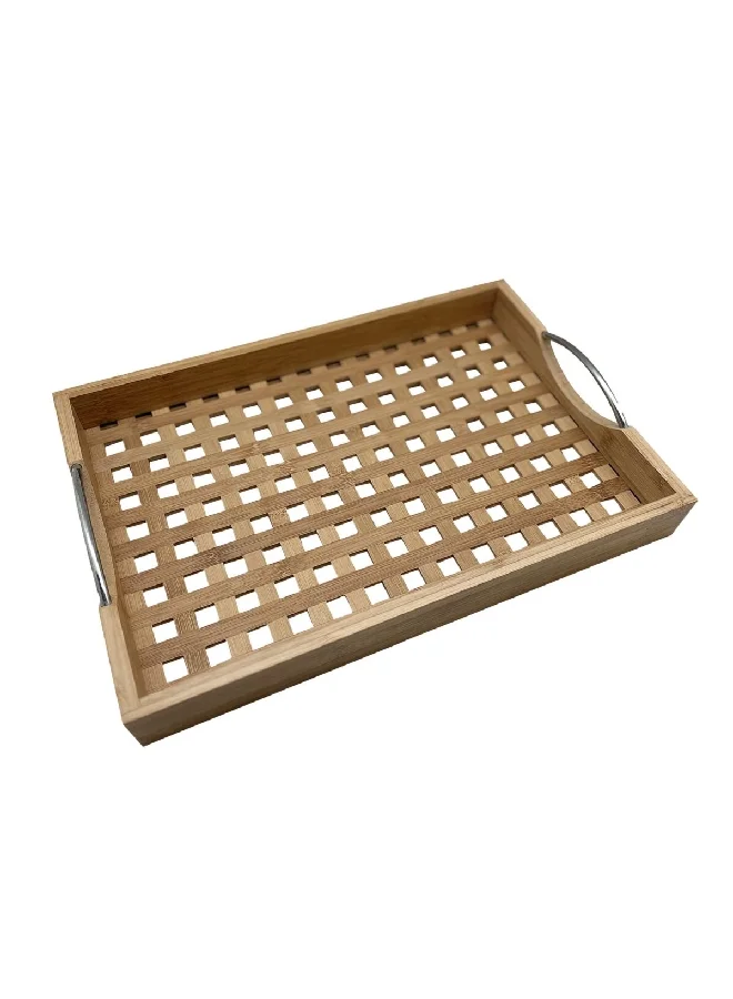 Bien Servi Elegant Design Rectangular Bamboo Serving Tray With Handle Brown 5 X 29 X 43 Cm G11-Sh008