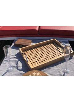 Bien Servi Elegant Design Rectangular Bamboo Serving Tray With Handle Brown 5 X 29 X 43 Cm G11-Sh008  - Image 2