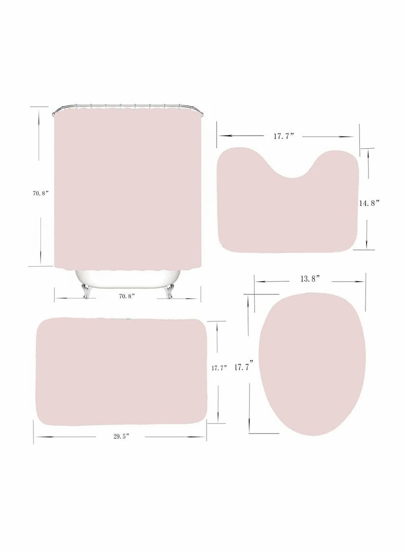 SYOSI Sunflower Shower Curtain Sets,Quotes Butterfly Bathroom Decor Sets with Rugs Include Waterproof Shower Curtain Non-Slip Rug Toilet Lid Cover Bath Mat 4pcs - Image 3