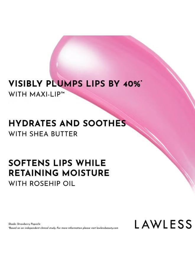 LAWLESS BEAUTY Forget The Filler Lip Plumper Line Smoothing Gloss - Strawberry Popsicle - Image 4