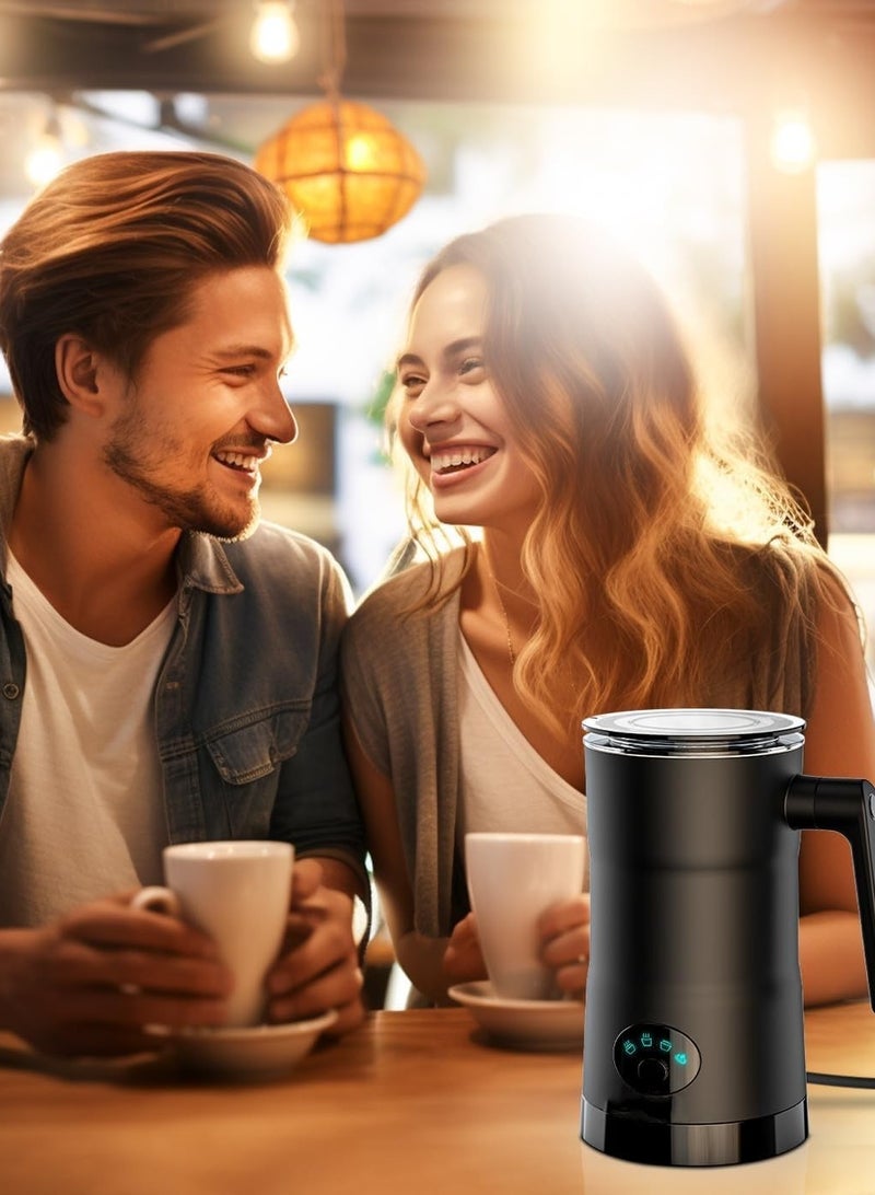 KASTWAVE خلاط حليب كهربائي 4 في 1 سعة 11.8 أونصة/350 مل لصنع الرغوة الساخنة/الباردة مع تحكم ذكي في درجة الحرارة لتسخين الحليب للقهوة، اللاتيه، والشوكولاتة الساخنة - Image 4