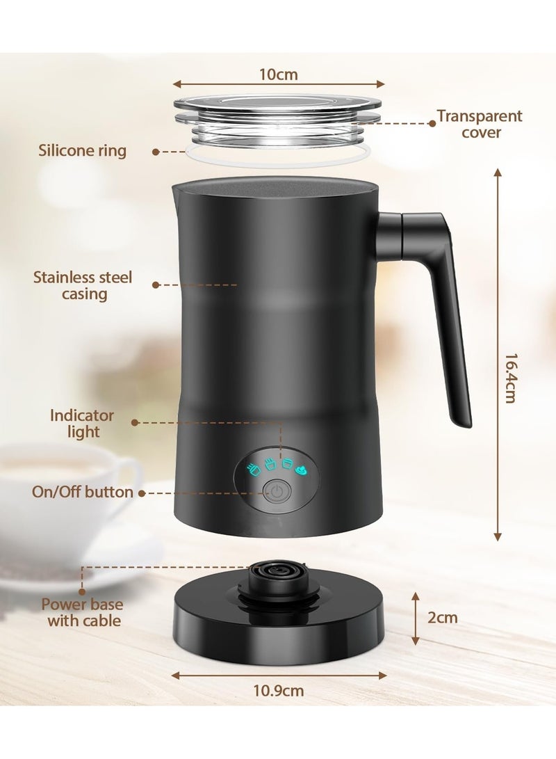 KASTWAVE خلاط حليب كهربائي 4 في 1 سعة 11.8 أونصة/350 مل لصنع الرغوة الساخنة/الباردة مع تحكم ذكي في درجة الحرارة لتسخين الحليب للقهوة، اللاتيه، والشوكولاتة الساخنة - Image 2