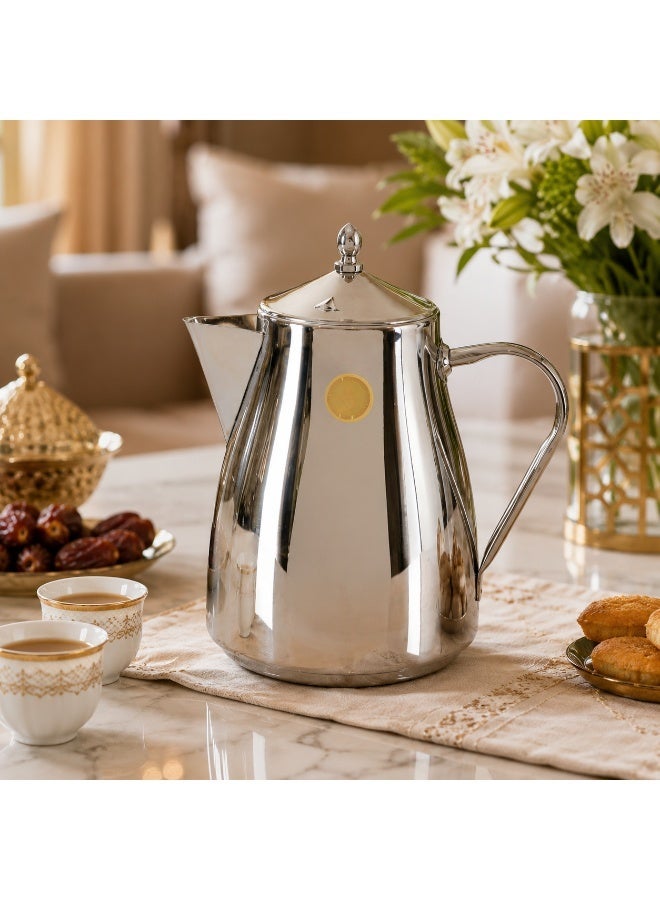 Bister Coffee Pot 2 Liter Silver - Decorative Stainless Steel Coffee & Tea Server with Lid, Premium Serveware for Wedding & Home Decor - Image 2