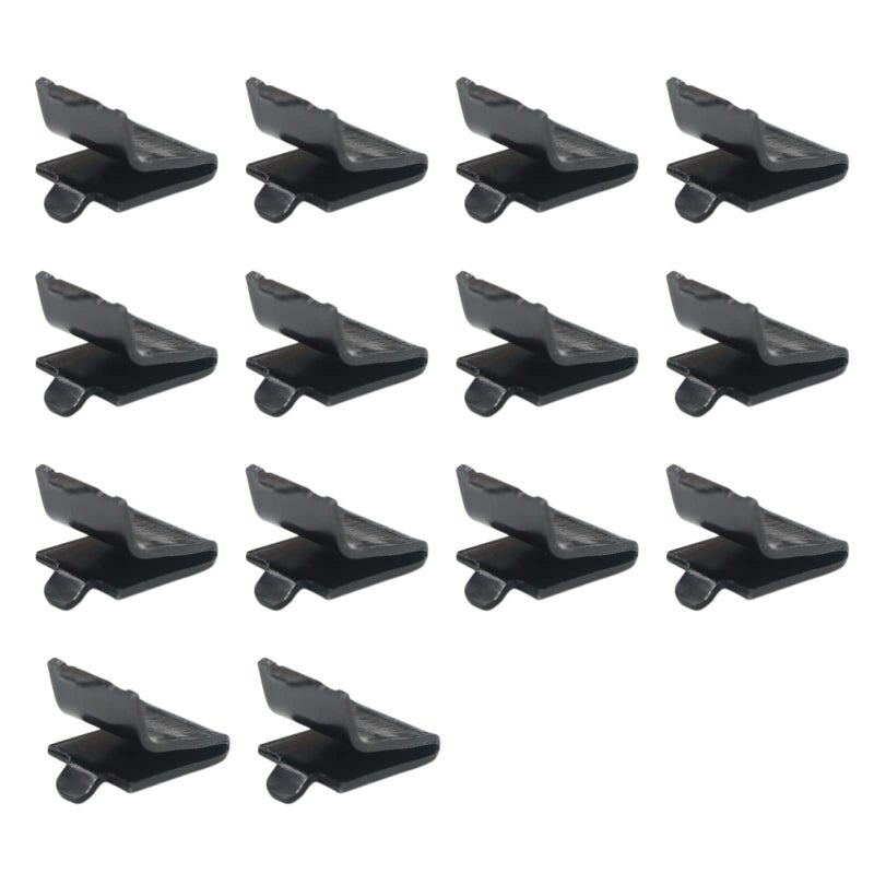 Xadnitu Adjustable Steel Pilaster Shelf Clip Support, Shelving Bracket Clips for Metal and Wood Shelves (14, Black) - Image 2