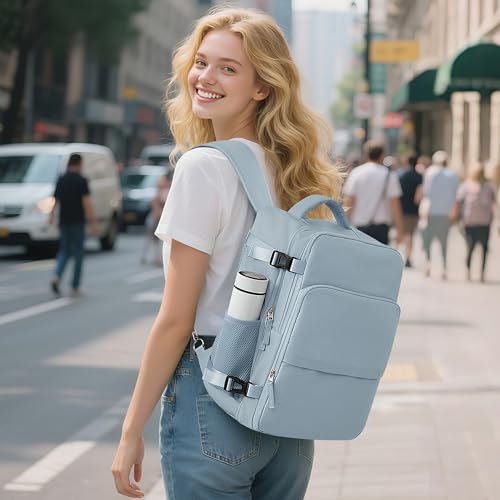 Sinaliy Travel laptop Backpack for Women, Personal Item Size Flight Approved, 16 Inch Laptop Bag with Multi-Pockets, College Computer Bag, Waterproof Carry On Backpack Casual Daypack Backpack - Image 2