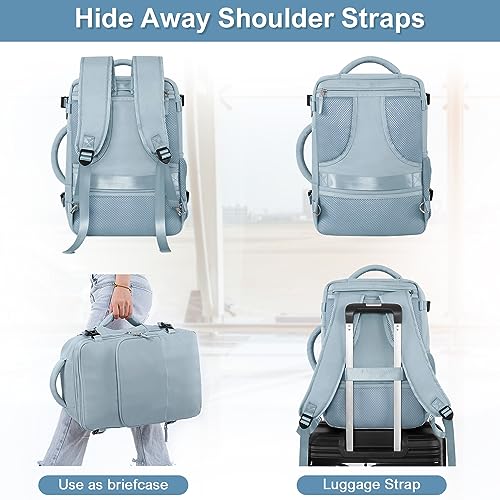 Sinaliy Travel laptop Backpack for Women, Personal Item Size Flight Approved, 16 Inch Laptop Bag with Multi-Pockets, College Computer Bag, Waterproof Carry On Backpack Casual Daypack Backpack - Image 5