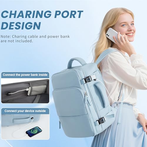 Sinaliy Travel laptop Backpack for Women, Personal Item Size Flight Approved, 16 Inch Laptop Bag with Multi-Pockets, College Computer Bag, Waterproof Carry On Backpack Casual Daypack Backpack - Image 3
