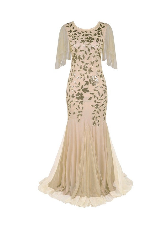 KUYING Vintage Long Dress Evening Dress 
