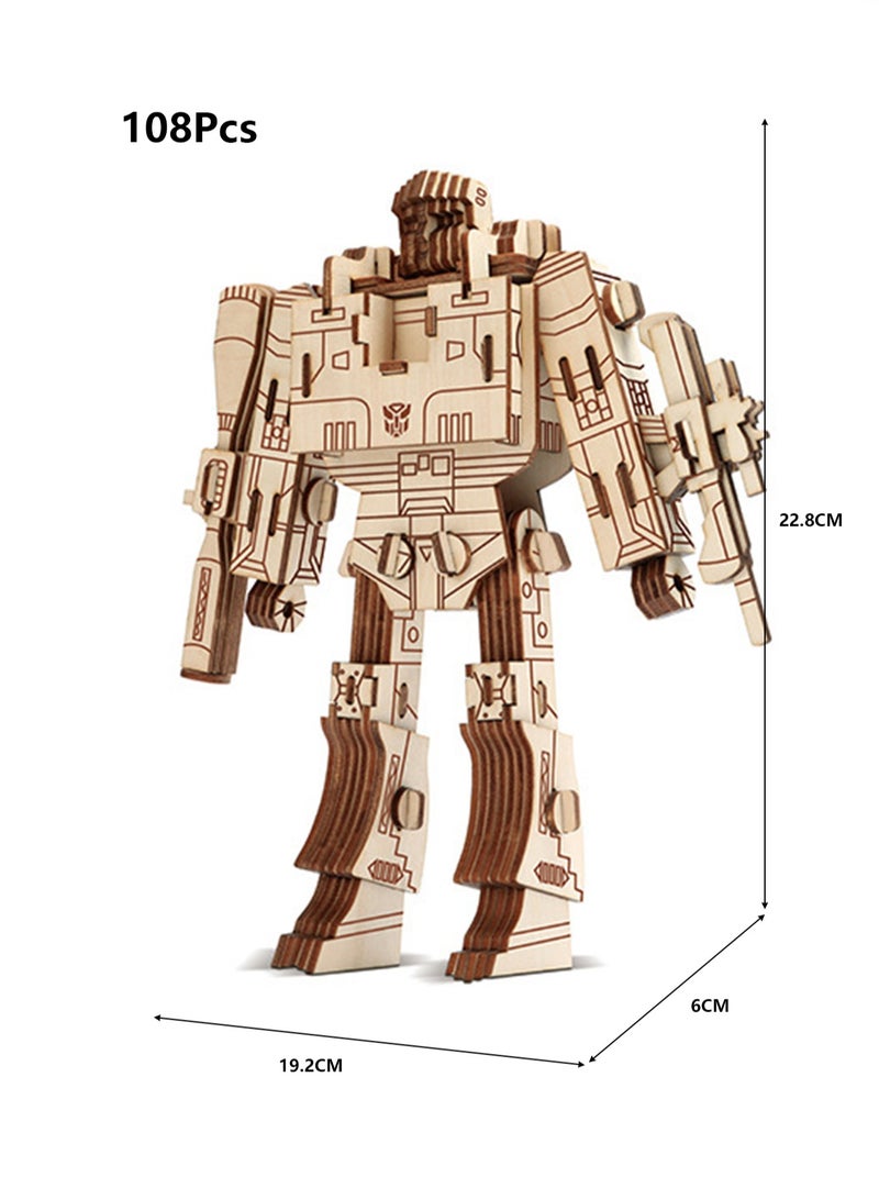 Children's Educational Toy Laser Wooden 3D Assembly Model Robot(Megatron 108Pcs) - Image 2