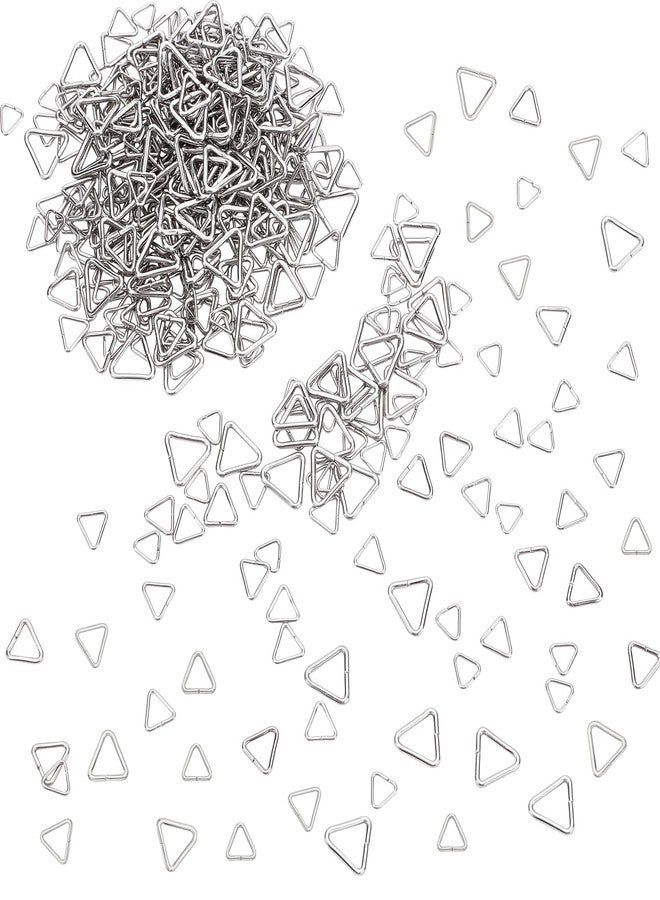 CHGCRAFT 400Pcs 4 Styles 201 Stainless Steel Triangle Open Jump Rings Pinch Clip Bail Hang Drops Pendant Open Triangle Buckle Charm for Jewelry Making Connectors，6-10mm - Image 1
