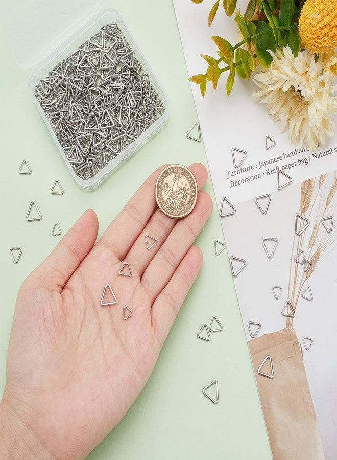 CHGCRAFT 400Pcs 4 Styles 201 Stainless Steel Triangle Open Jump Rings Pinch Clip Bail Hang Drops Pendant Open Triangle Buckle Charm for Jewelry Making Connectors，6-10mm - Image 3