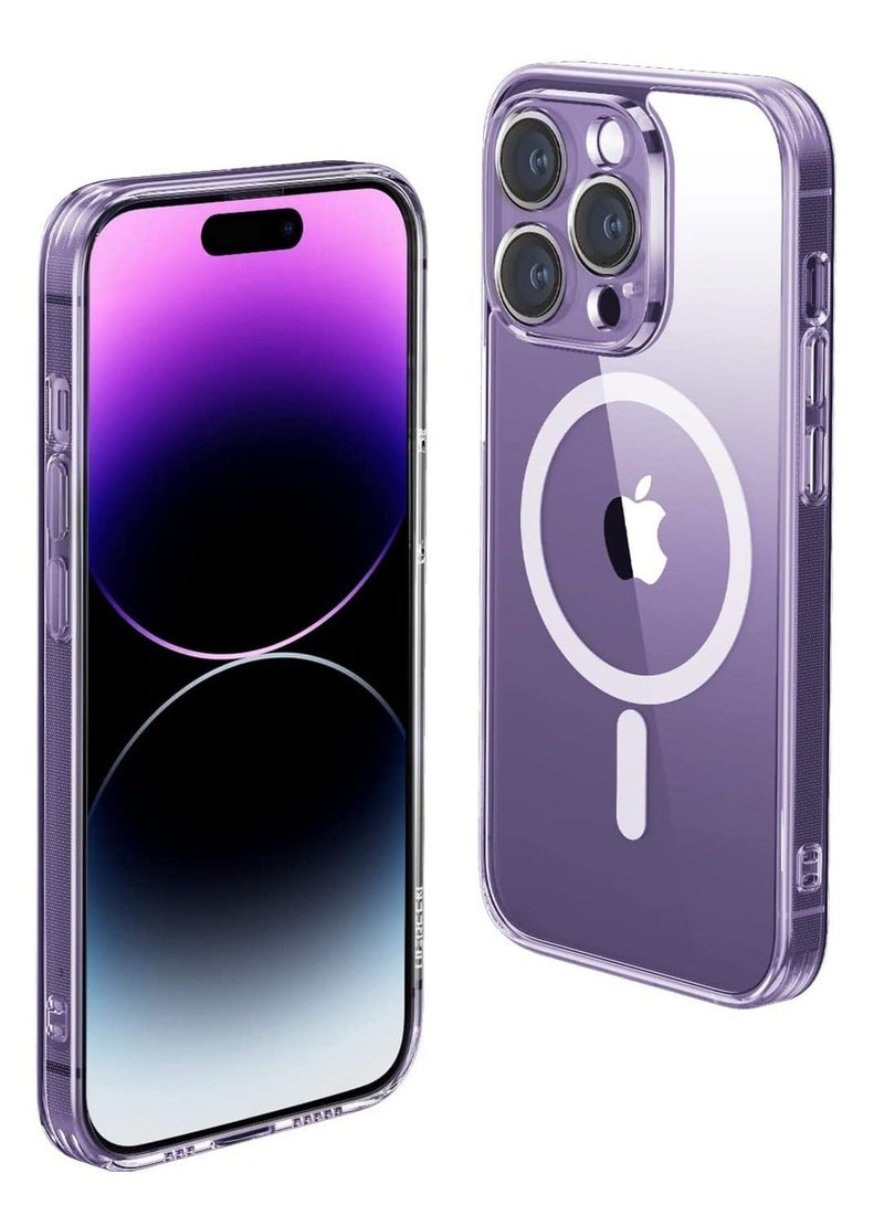 MUNTAQI iPhone 14 Pro Max Magsafe Case 6.7 Inch Slim Thin Magnetic Case, Yellowing-Resistant, Anti-Drop Shock Absorption, Anti-Scratch and Hard Back Crystal Case Cell Phone Case iPhone 14 Pro Max Case - Image 1
