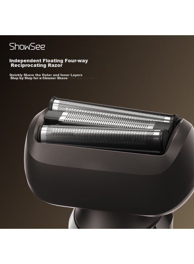 Showsee Rechargeable Electric Shaver K3 With Reciprocating Induction, Four-Direction Floating Blade, Gift For Dad, Father, Husband, Boyfriend - Image 3