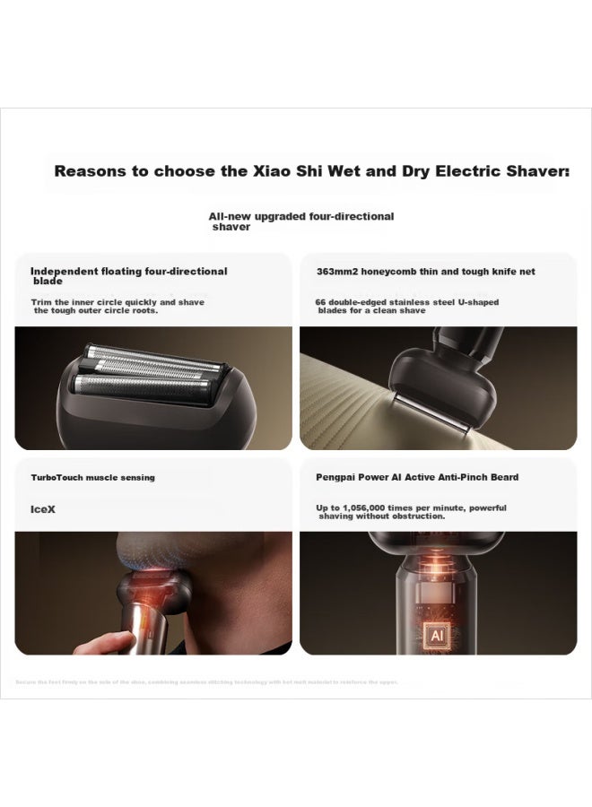 Showsee Rechargeable Electric Shaver K3 With Reciprocating Induction, Four-Direction Floating Blade, Gift For Dad, Father, Husband, Boyfriend - Image 2