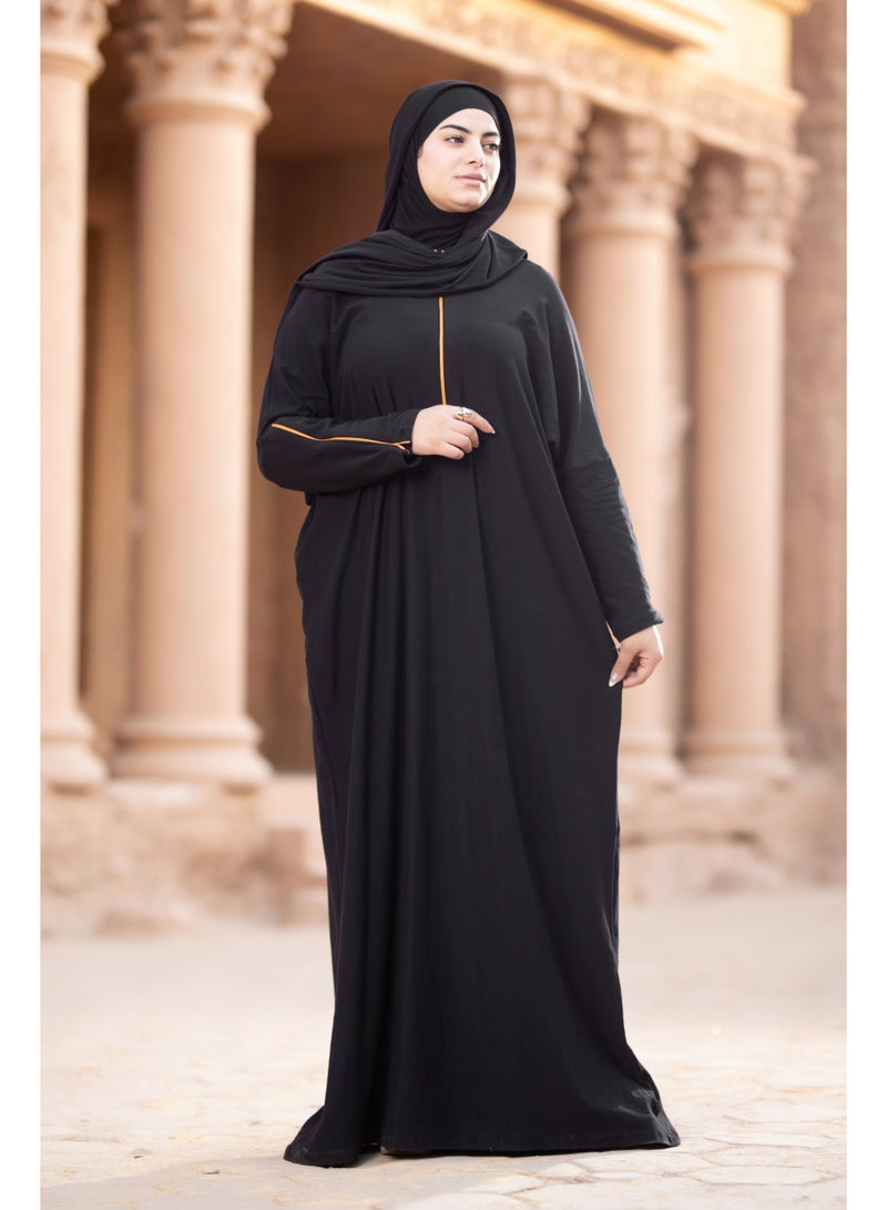 SATR HIJABI Umrah Cotton Isdal for Women – Full Coverage 2-Piece Prayer Set, Soft Breathable Black Islamic Prayer Outfit - Image 3