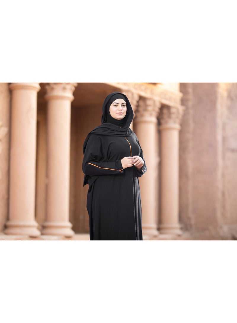 SATR HIJABI Umrah Cotton Isdal for Women – Full Coverage 2-Piece Prayer Set, Soft Breathable Black Islamic Prayer Outfit - Image 5
