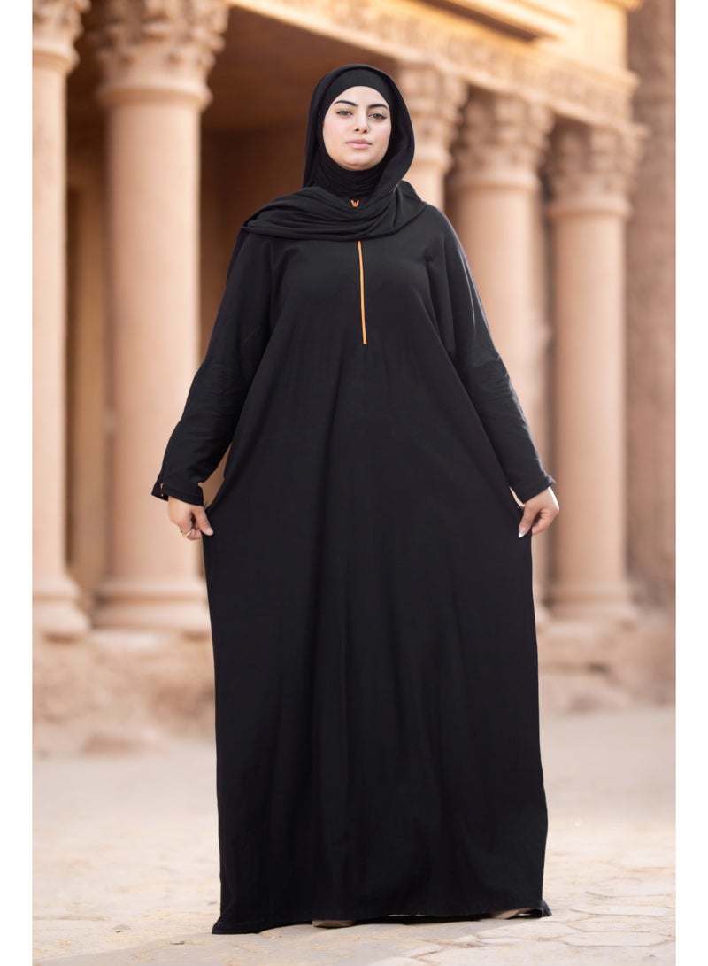 SATR HIJABI Umrah Cotton Isdal for Women – Full Coverage 2-Piece Prayer Set, Soft Breathable Black Islamic Prayer Outfit - Image 2