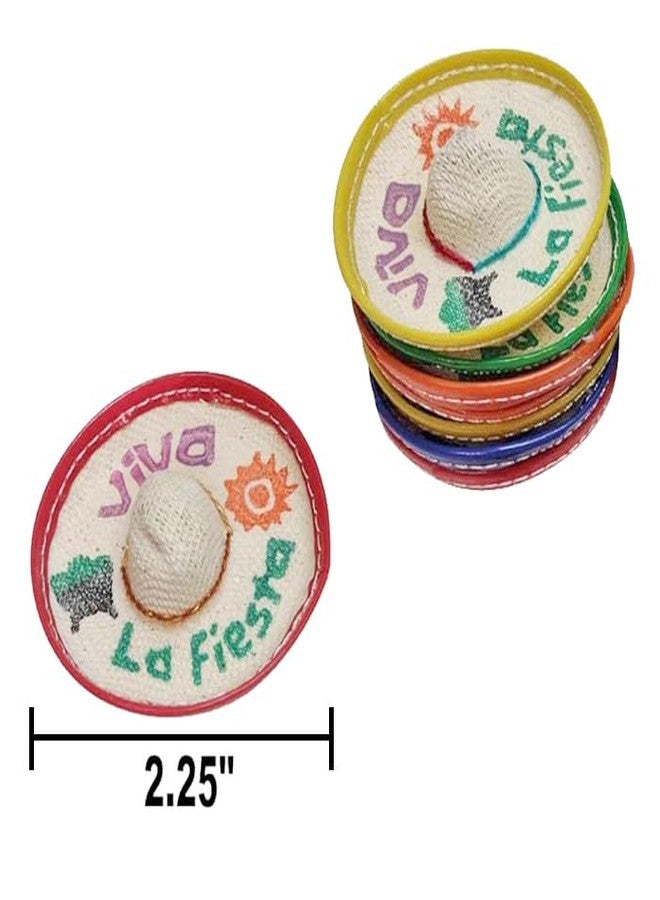More Fiesta Mini Mexican Sombrero, Pack of 12 Viva Fiesta - 2.25 Inches Wide Mini Hats for Cinco De Mayo Party for Bottles - Image 2