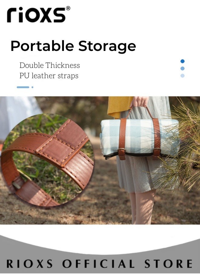 RIOXS - Foldable Picnic Blanket Waterproof Beach Picnic Mats Outdoor Portable Picnic Mats for Camping Family Park Garden with Disposable Picnicware - Image 1