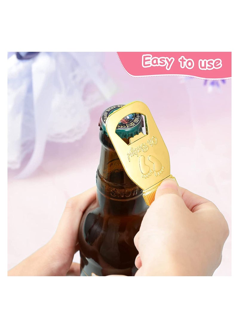Excefore 6 Pieces Bottle Opener Baby Shower Favor For Guest, Cute Baby Shower Souvenirs with Baby Footprints Neutral Baby Shower Decoration Gender Reveal Party Supplies for Boy Girl (Pink)  - Image 2