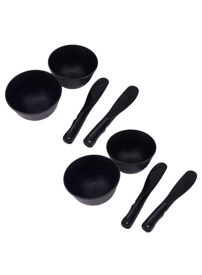 ليزنيرزم مجموعة أدوات خلط أقنعة الوجه المطاطية من lasenersm، مكونة من 4 قطع، مع ملعقة بلاستيكية، وعاء خلط أقنعة الوجه، وعاء خلط أقنعة الطين، مجموعة أدوات خلط للعناية بالبشرة، للاستخدام المنزلي للسيدات والنساء، للاستخدام في صالونات التجميل، لون أسود - Image 1