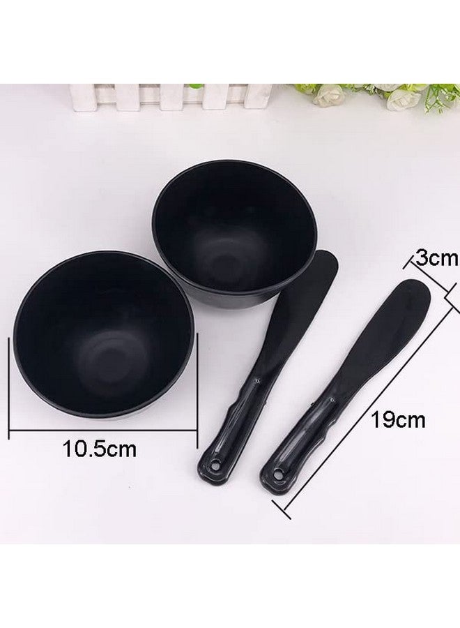 ليزنيرزم مجموعة أدوات خلط أقنعة الوجه المطاطية من lasenersm، مكونة من 4 قطع، مع ملعقة بلاستيكية، وعاء خلط أقنعة الوجه، وعاء خلط أقنعة الطين، مجموعة أدوات خلط للعناية بالبشرة، للاستخدام المنزلي للسيدات والنساء، للاستخدام في صالونات التجميل، لون أسود - Image 3
