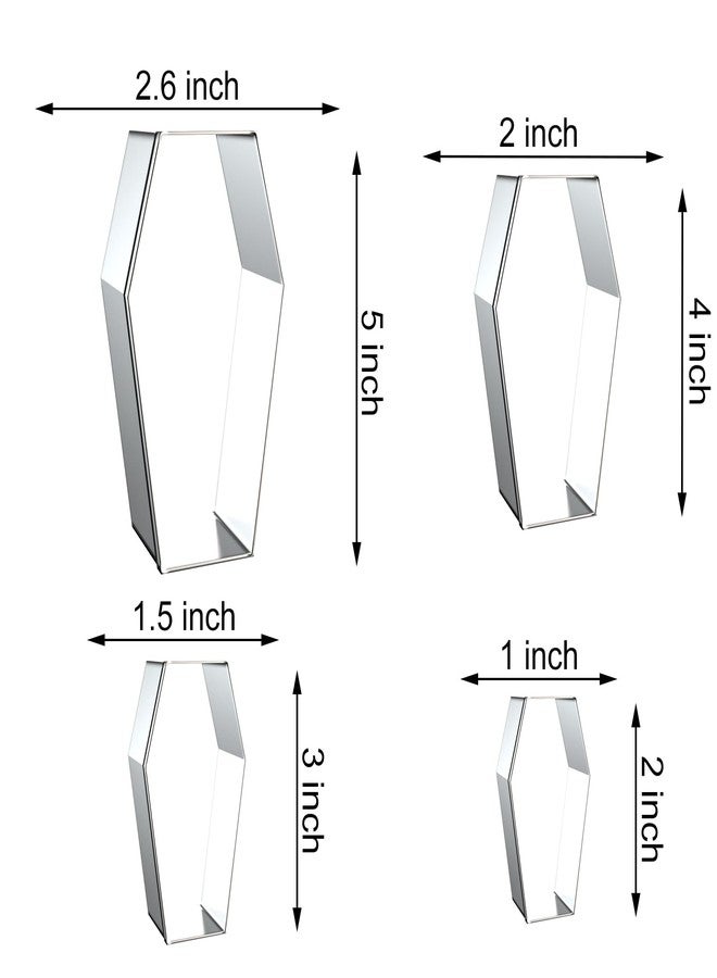 QAAQS Halloween Coffin Cookie Cutter Set - 5", 4", 3", 2" - 4 Piece - Stainless Steel - Image 2