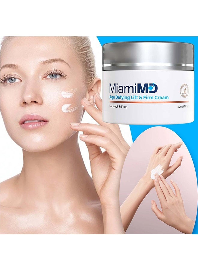 MiamiMD Age Defying Lifting and Firming Cream 50ml, Anti Aging, Wrinkle Reducer and Hydrating Moisturizer for Smooth, Radiant Skin, Tightening Cream for Face and Neck - Image 2