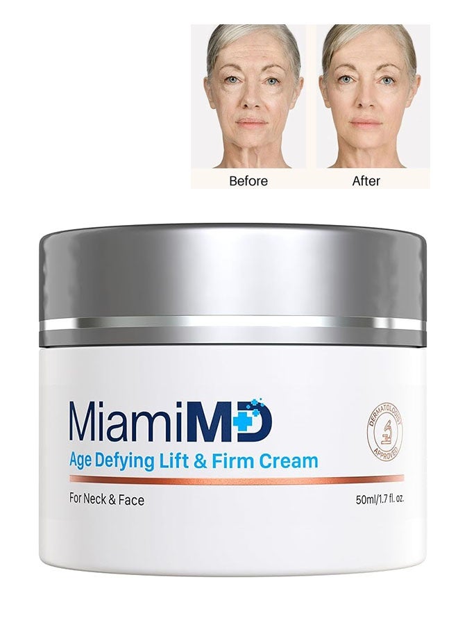 MiamiMD Age Defying Lifting and Firming Cream 50ml, Anti Aging, Wrinkle Reducer and Hydrating Moisturizer for Smooth, Radiant Skin, Tightening Cream for Face and Neck - Image 1