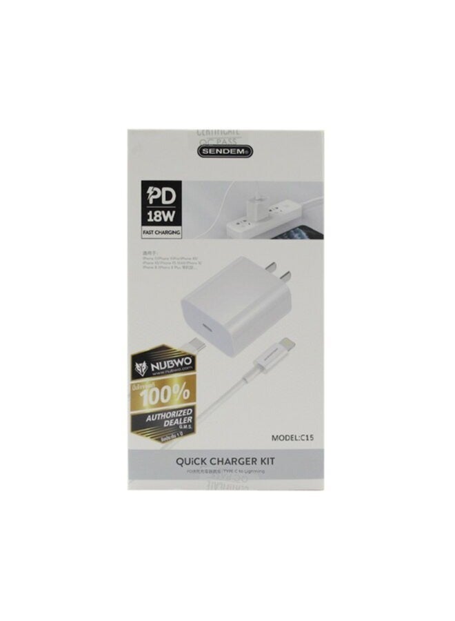Sendem charger plug + Type-C cable to iPhone  - Image 1
