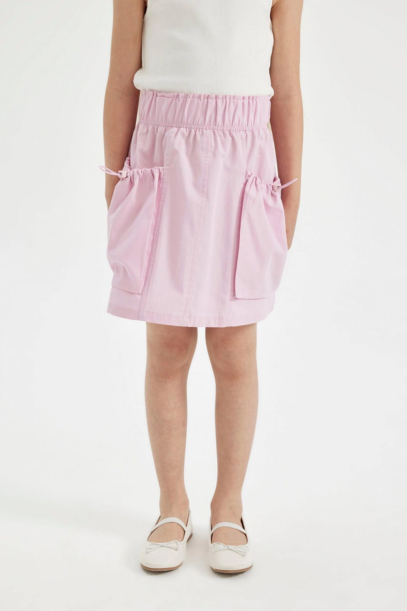 DeFacto Pink Girl Girl Pocket Poplin Skirt Casual - Image 3