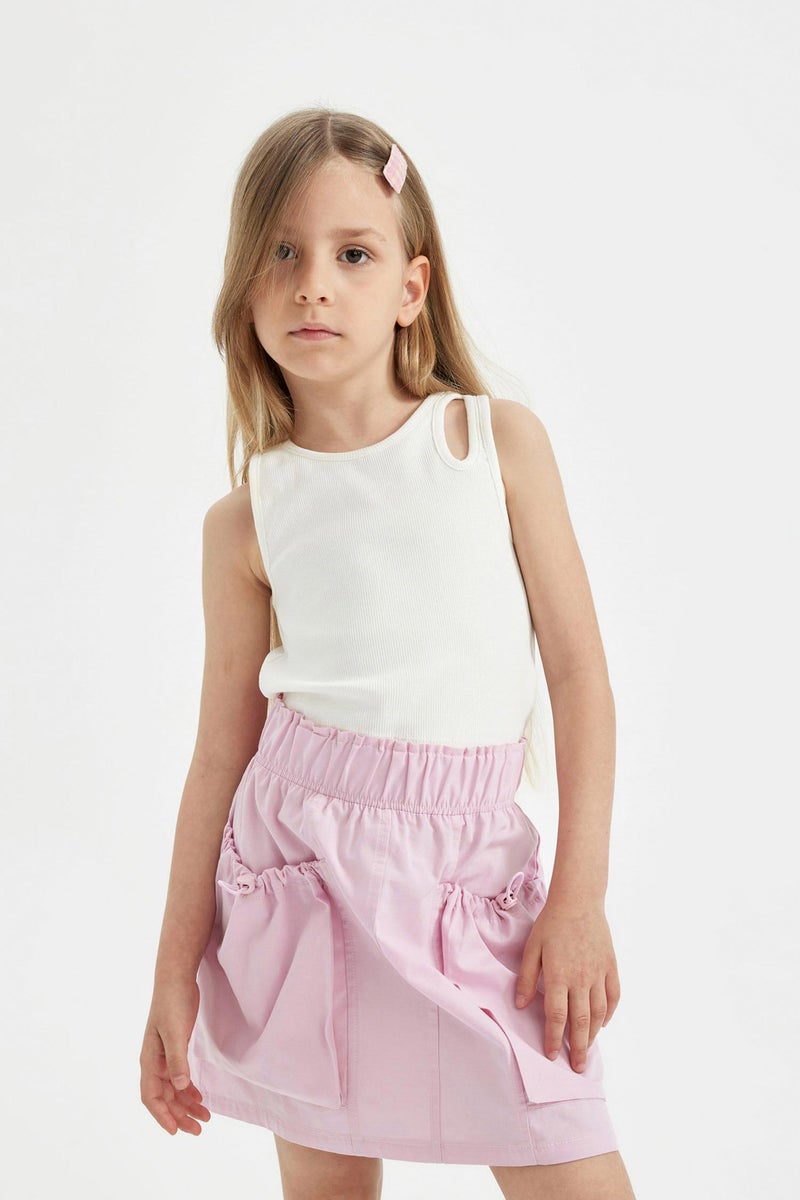 DeFacto Pink Girl Girl Pocket Poplin Skirt Casual - Image 4