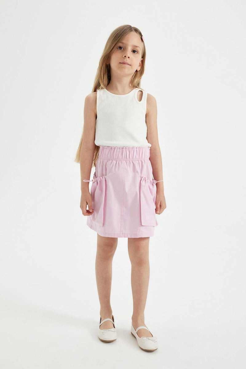 DeFacto Pink Girl Girl Pocket Poplin Skirt Casual - Image 1