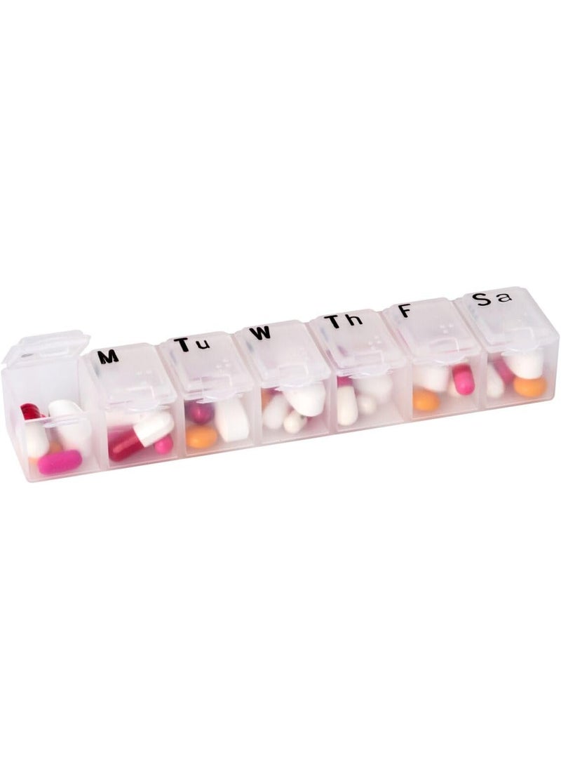 ACU-LIFE Weekly (7-Day) Pill Organizer, Vitamin Case, And Medicine Box, Medium Compartments, Natural 