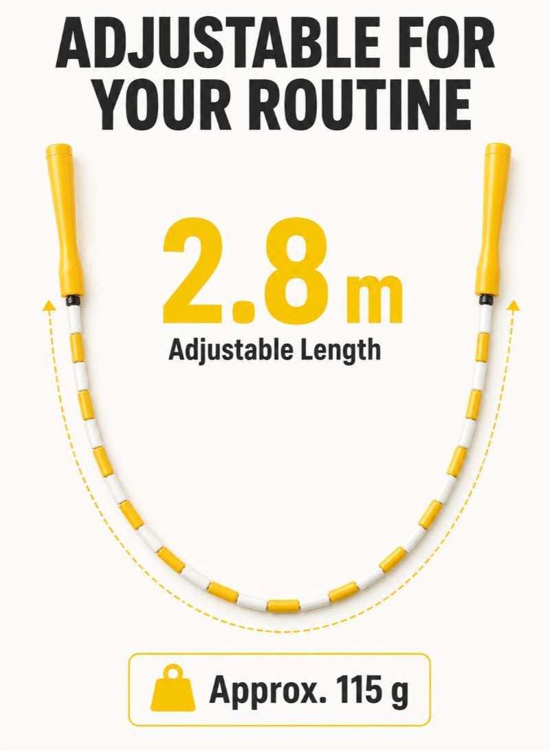 Baytna Beaded Jump Rope, Tangle-Free Segmented Skipping Rope with Anti-Slip Handle, Soft PVC Beads Jumping Rope for Kids, Beginners and Adults, 2.8m Fixed Length Fitness Exercise Rope for Home Workout and Gym - Image 5