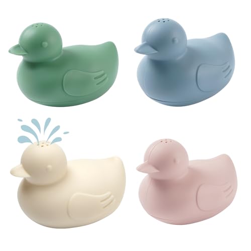 haakaa Dinky Splash Duck Silicone Baby Bath Toy Detachable Mold Free Food Grade Silicone Bath Ducks Toys BPAFree Squeeze Bathtub ToysFloating Bath Tub Toys for Babies 6m - Image 1