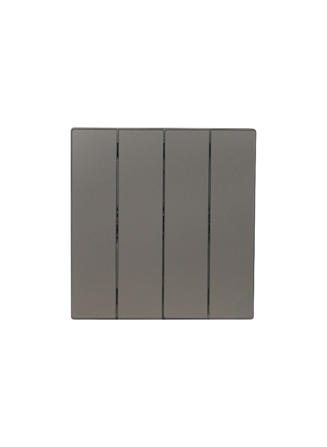Donmarco 4 Gang 1 Way Switch – Ultra Thin Glass, Modern & Durable, Fire-Resistant Electric Switch, 15-Year Warranty, Wall Switch for Home and Office (Matt Grey) - Image 1
