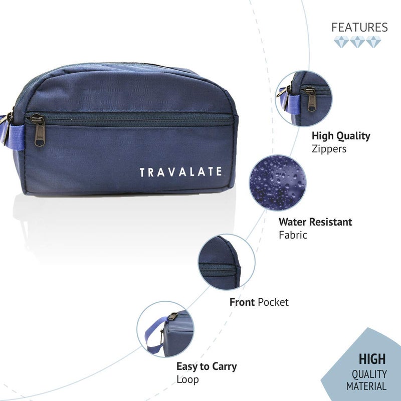 TRAVALATE Polyester Travel Solid 9 Cms Cosmetic Pouch (M_TR137T_Blue) - Image 2