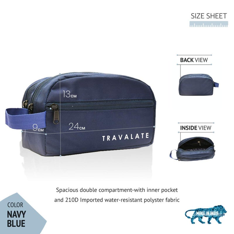 TRAVALATE Polyester Travel Solid 9 Cms Cosmetic Pouch (M_TR137T_Blue) - Image 3
