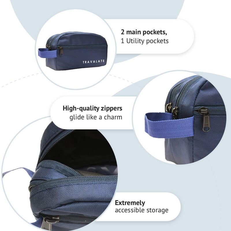TRAVALATE Polyester Travel Solid 9 Cms Cosmetic Pouch (M_TR137T_Blue) - Image 4