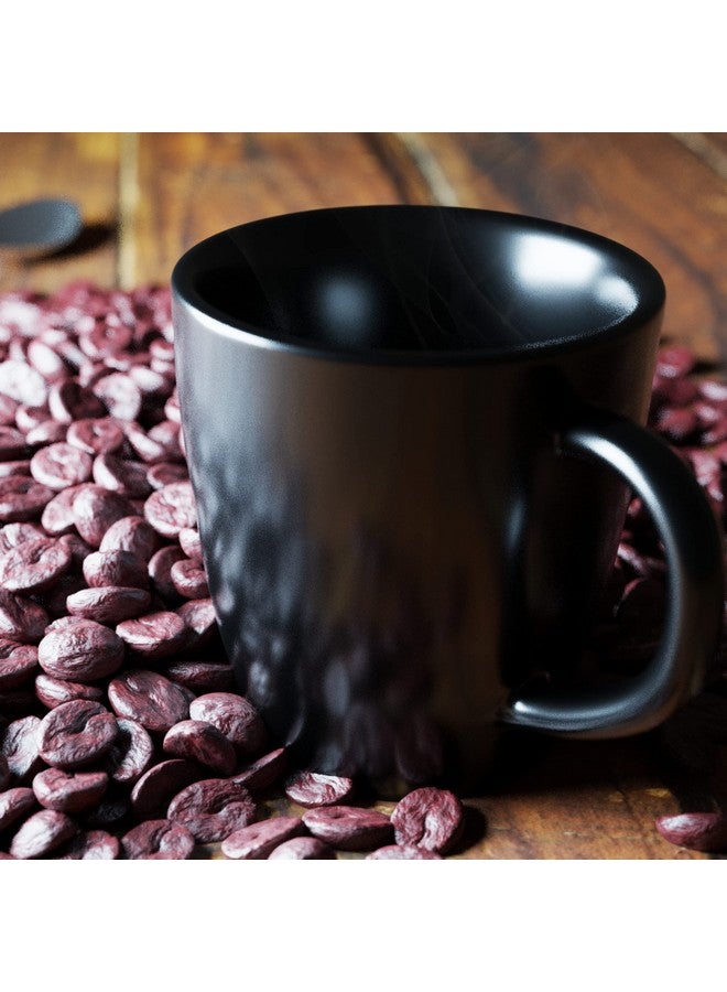 Anwaliya Ceramic Coffee Mug Set of 6 (280ml) Handcrafted Minimalist Black Shine Design Tea Cups Stackable, Chip Resistant, Large Serving Green Tea Cups, Naomi (Black Shine) - Image 4