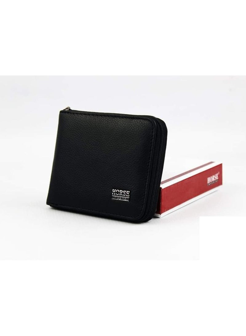 Horse Faux Leather For Man Black