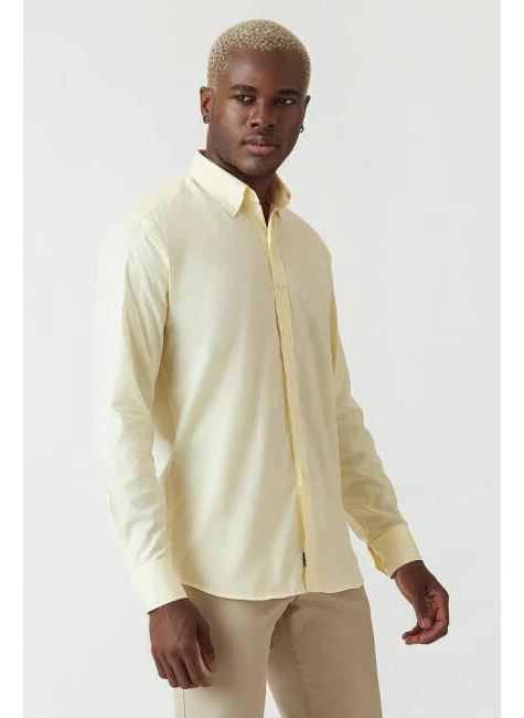 Bisse Men's Regular Fit Long Sleeve Sports Shirt YELLOW GM22Y221092_D17