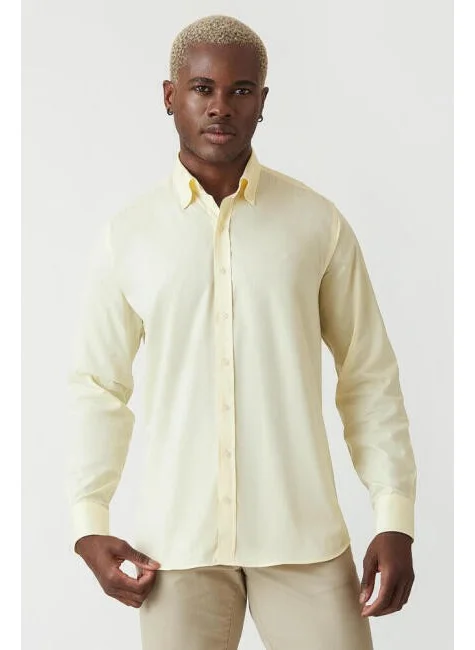 Bisse Men's Regular Fit Long Sleeve Sports Shirt YELLOW GM22Y221092_D17
