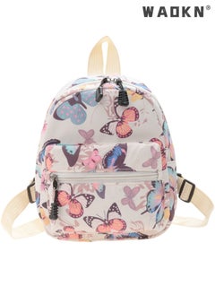 WAOKN Fashion Nylon Butterfly Print Backpack for Girls, Soft and Cute School Bag Back Bag for Students, Sweet Girly Style Canvas Travel Bag Backpack for Kids  - Image 1