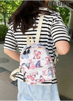 WAOKN Fashion Nylon Butterfly Print Backpack for Girls, Soft and Cute School Bag Back Bag for Students, Sweet Girly Style Canvas Travel Bag Backpack for Kids  - Image 2