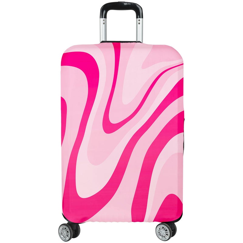 Lattlefnki Luggage Covers for Suitcase Elastic Suitcase Covers Luggage Protector Anti-scratch Fits 28-30 Inch Pink - Image 1