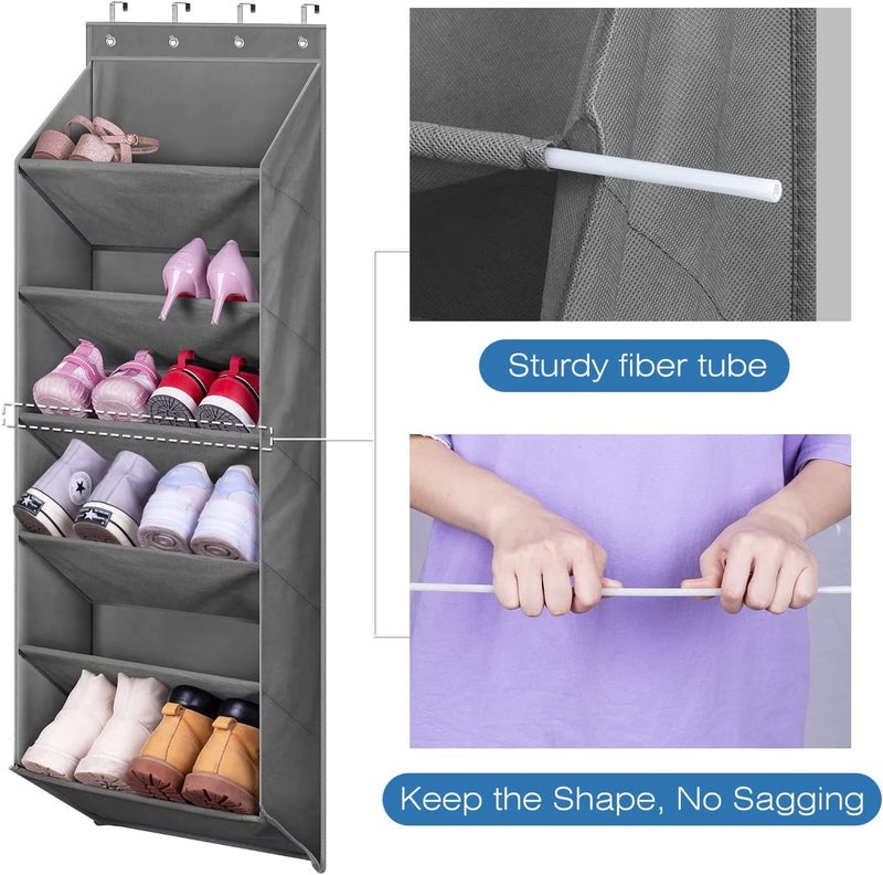 Ndola Heavy Duty Over The Door Shoe Organizer with Deep Pockets for 12 Pairs of Size 14 Shoes with Design Patent Hanging Shoe Rack for Closets and Narrow Door Storage Oxford Shoe Holder Hanger 3 - Image 3